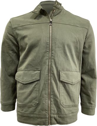 Anine Bing Henry Stretch Jacket in Green Cotton