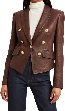 Veronica Beard Brown Lamb Leather Jacket Size XXS