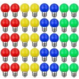 OEM Paquete De 40 Bombillas Led De Colores De 3w, Mini Bombillas E27 Tipo Globo, Para Bodas, Halloween Y Navidad