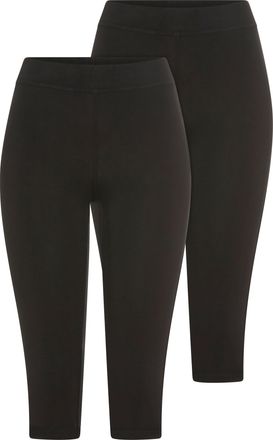 Ysabel Mora 3/4-Leggings YSABEL MORA, Damen, Gr. XL, N-Gr, schwarz, Single Jersey, Obermaterial: 95% Baumwolle, 5% Elasthan, 3/4-L&auml;nge, Hosen 3/4-Leggings, elasti