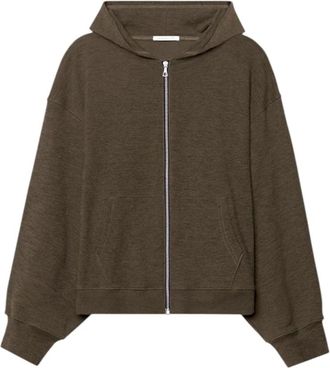 John Elliott + Co Hoodies & sweatvesten, Heren, Groen, XL, Katoen, Full Zip Hoodie