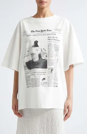 Melitta Baumeister x Nike The New York Run Cotton Graphic T-Shirt in White at Nordstrom