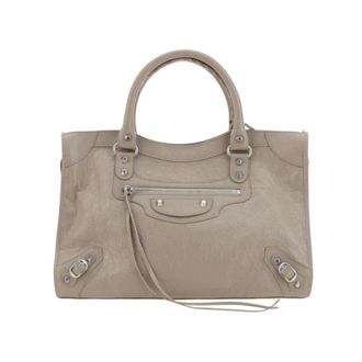Balenciaga Shopping Bags, female, Beige, ONE SIZE, City Medium Leather Handbag