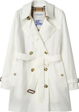 Burberry Trenchcoat met dubbele rij knopen - Wit