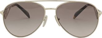 Prada Light Brown Gradient Light Gray Pilot Ladies Sunglasses PR 73ZS ZVN3D0 58