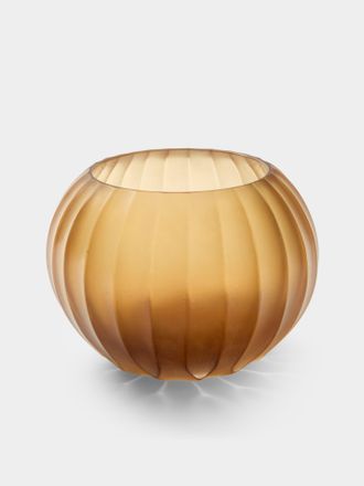 Micheluzzi Glass Bocia Miele Coste Hand-Blown Murano Glass Vase (6in/15cm)