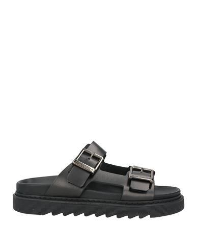 BALDININI ?? MEN\'S BLACK SOFT LEATHER COMFORT FLAT SUMMER SANDALS BALDININI ?? MEN main image 4