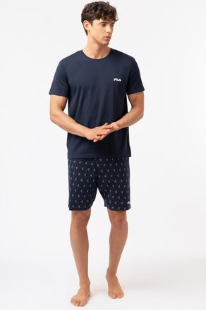 Fila Shorty FILA, Damen, Gr. XXL, navy, Single Jersey, Obermaterial: 100% Baumwolle, bequem kurz, Rundhals, Homewear-Sets Shorty, mit Rundhalsausschnitt, K