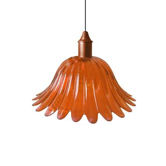 Tosel Suspensi&oacute;n campana vidrio naranja D27,5 cm