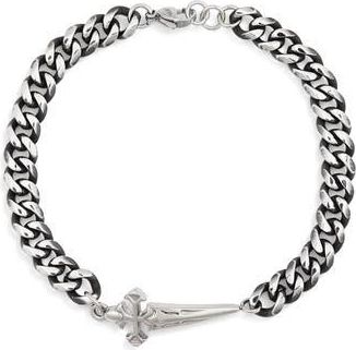 Eye Candy Los Angeles Mens Tariq Cross Chain Bracelet in Silver at Nordstrom Rack