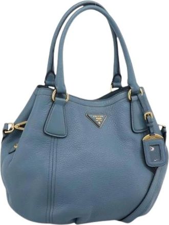 Prada Pre-owned Vintage Hand Bag - Dames - Vintage Handtas - Blauw - ONE Size - Leer - Vintage