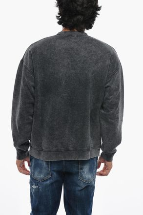 Dsquared2 Crewneck Sweatshirt With Tie-Dye Effect And Maxi Front Print Dsquared2