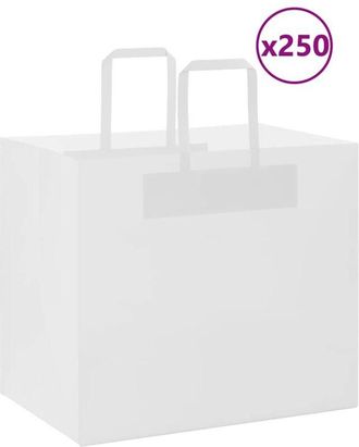 vidaXL Bolsas De Papel Con Asas 250 Uds Blanca 32x22x28 Cm Vidaxl