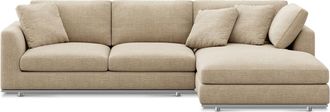 Castlery Hamilton Chaise Sectional Sofa Right Facing Customized, (Washed Chenille) Sand, Machine Washable, Removable Covers for Sofas by Castlery