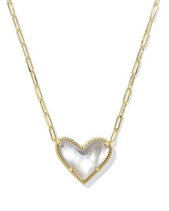 Kendra Scott Womens Ari Heart Statement Short Pendant Necklace In Gold