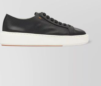 Santoni low-top round toe sneakers with textured sole