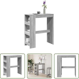 vidaXL Tavolo bar grigio - Tavolo Bar con Rastrelliera Grigio 90x40x103,5 cm Multistrato