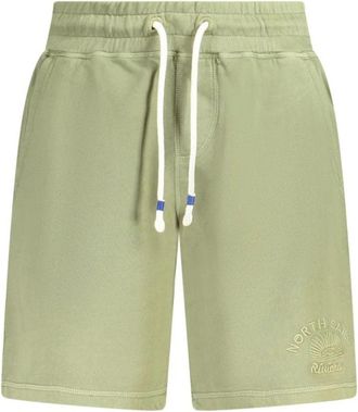 North Sails Groene Katoenen Geborstelde Broek met Borduursel - Heren - Korte Broeken - Groen - S - Katoen - Korte Broeken