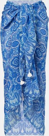 Heidi Klein Pareo Mykonos de algod&oacute;n y seda estampado