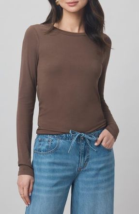 Splendid x @cellajaneblog Long Sleeve Layering T-Shirt in Truffle at Nordstrom, Size X-Small
