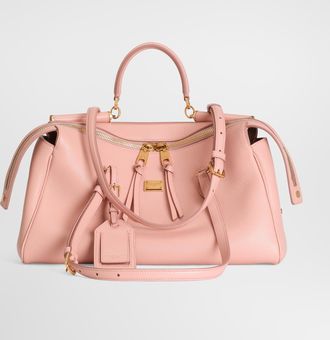 Dolce & Gabbana Medium Vittoria Handbag In Calfskin - Woman Shoulder And Crossbody Bags Pink Onesize