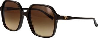 Valentino Rechthoekige Zonnebril - unisex - Accessoires - Bruin - Maat: 56 MM