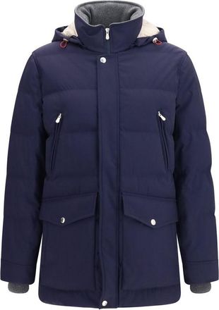 Brunello Cucinelli Blue Polyamide Mens Parka