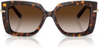 Tiffany & Co. 53mm Gradient Butterfly Sunglasses in Havana /Brown Gradient at Nordstrom