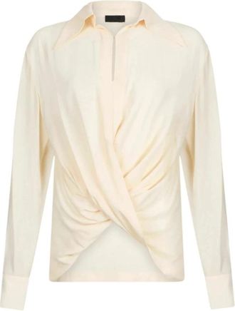 Liu Jo Cr&ecirc;pe de chine blouse - Dames - Blouses - Beige - M - Overhemden