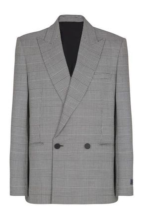 Balmain Prince of Wales 2-button blazer in Black at Nordstrom, Size 54 It