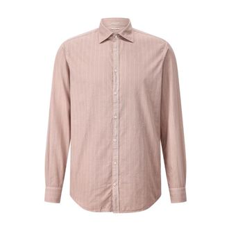 Massimo Alba Gestreept Casual Overhemd Genova - Heren - Casual Overhemden - Roze - L - Overhemden