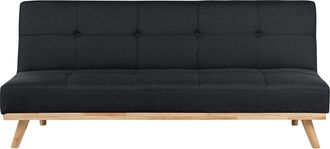 Beliani Beliani - Sof&aacute; Cama Clic Clac 3 Plazas Negro Sal&oacute;n Moderno Con Mechones Froya