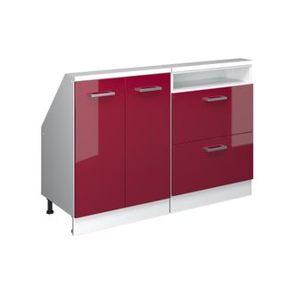 Vicco Armario De Cocina Para Techo Inclinado R-line, Rojo Brillo Intenso/blanco, 120 Cm Lote De 2, Vicco