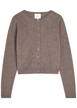 Reformation Clara Cashmere Cardigan - Light Brown - XL (UK16 / XL)