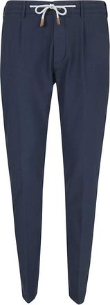 Eleventy Katoenmix Broek - Heren - Slim Fit Broeken - Blauw - W32 - Katoen - Broeken
