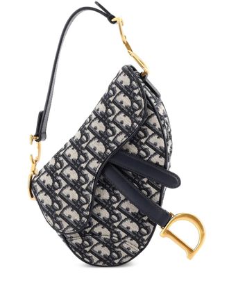Dior Saddle Handbag Oblique Canvas Mini shoulder bag - women - Canvas - One Size - Blue