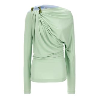 Victoria Beckham Dames, Blouses & Shirts, Groen, Maat: 2XS Jersey