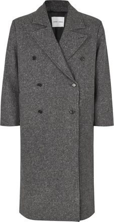 Sams&oslash;e & Sams&oslash;e Dark Grey Savince Melange Double-Breasted Coat