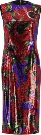 Dolce & Gabbana Anemoon Paillettenjurk - Dames - Casual kleedjes - Veelkleurig - M - Pailletten - Kleedjes