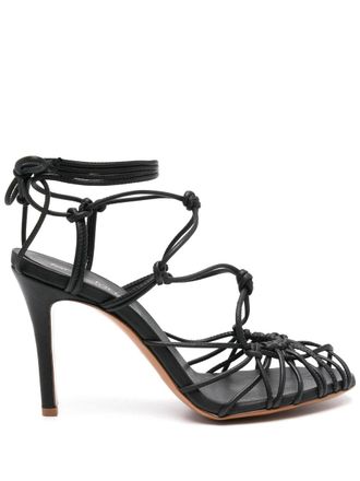Forte_Forte Thin Heel Sandals With Leather Tubular Laces 13690myshoes