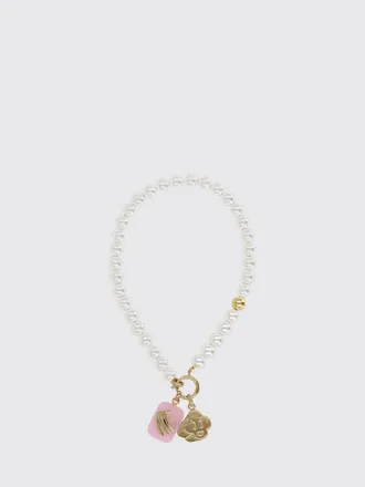 Casablanca Collana girocollo in perle dacqua dolce con charm placcati oro