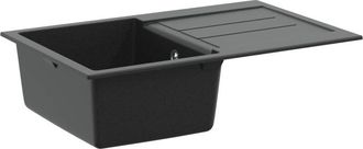 vidaXL Lavabo Negro 780 X 500 Mm 80% Cuarzo Y 20% Resina Vidaxl