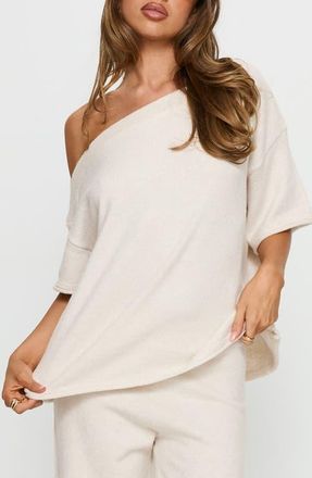 Princess Polly Kourta Oversize Off the Shoulder Top in Oat at Nordstrom, Size 12