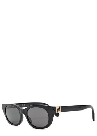 Fendi Narrow Cat-eye Sunglasses - Black - One Size