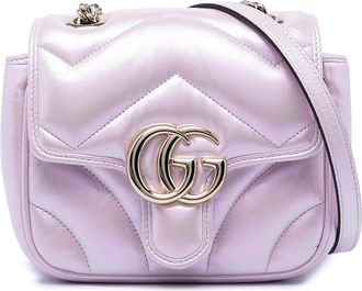 Gucci Pre-owned Gucci Mini GG Marmont Matelasse Iridescent Calfskin Flap Crossbody Ladies IQXT4FQQOH9SPHIG
