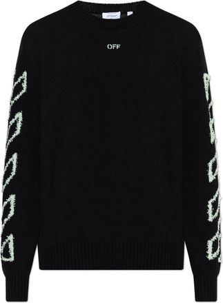 Off-white Logo Sweater - Heren - Ronde hals truien - Zwart - XL - Katoen - Truien & Vesten