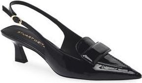 Stuart Weitzman Sovinnie Slingback Patent Loafer Pump in Black at Nordstrom Rack, Size 6
