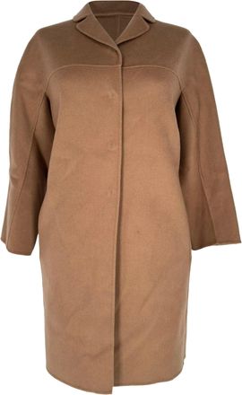 Max Mara S Max Mara Single-Breasted Coat in Brown Wool