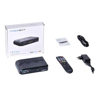 OEM Receptor De Sat&eacute;lite, 4k Ultra Hd, Compatible Con Dvb-s2x/s2/s, Freesat V8 Ultra, Enchufe Europeo