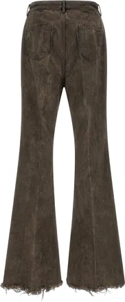 Rick Owens Mens Gray Cotton Bootcut Jeans Clothing